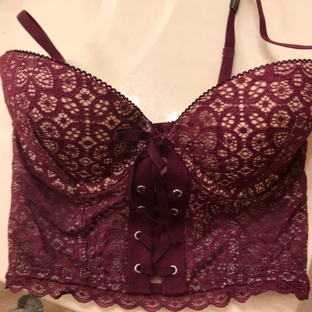 Maroon VS padded Demi bustier
